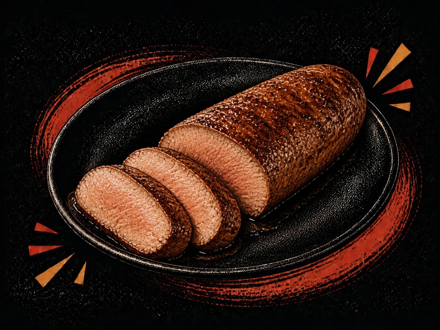 Editorial illustration: evenly cooked chicken fillet shown in slices